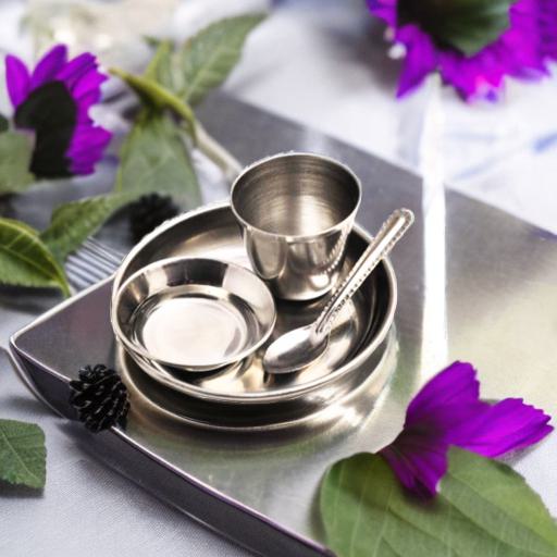SHINI LIFESTYLE Pack of 8 Stainless Steel Stainless Steel Dinner Set,  Stainless Steel Dinner Set, Steel Bartan Set 8pc Dinner Set Price in India  - Buy SHINI LIFESTYLE Pack of 8 Stainless